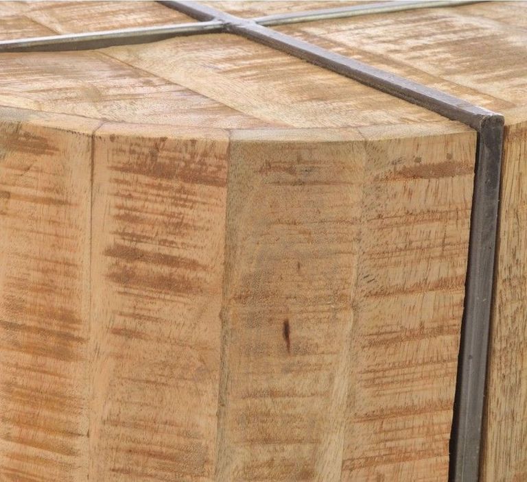 Old Empire Mango Wood Round Lamp Table