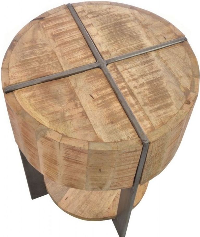 Old Empire Mango Wood Round Lamp Table