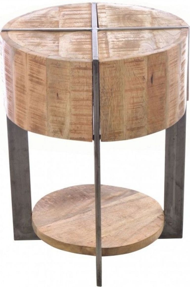 Old Empire Mango Wood Round Lamp Table