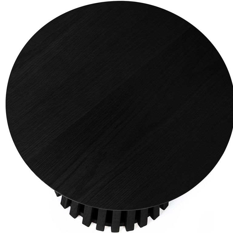 Ollie Lamp Table - Round - Slatted Base - Black