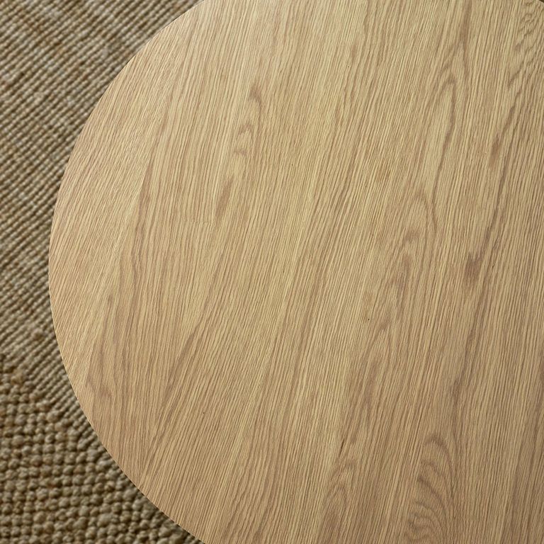 Ollie Lamp Table - Round - Slatted Base - Natural Oak