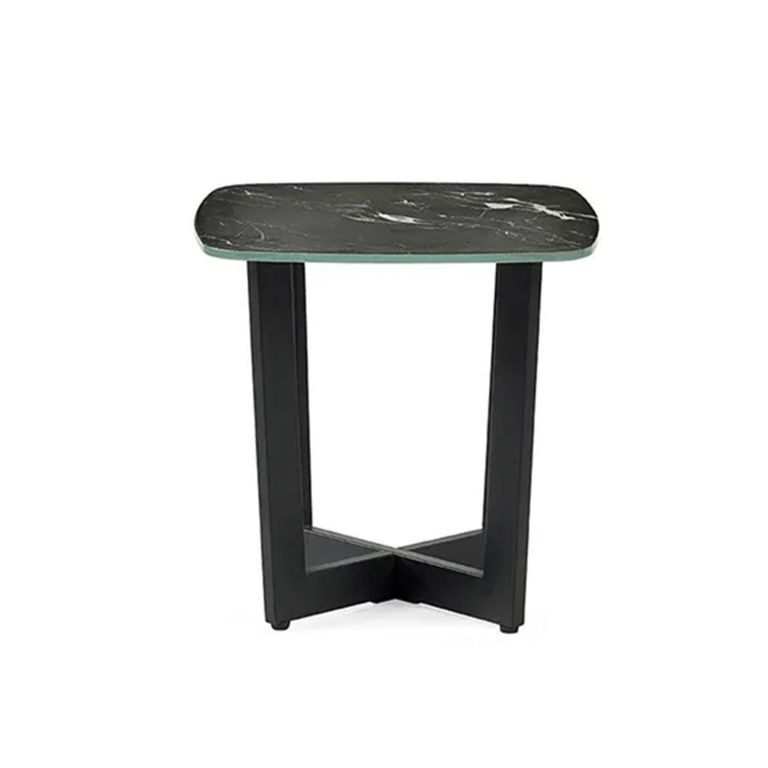 Olympus Lamp Table - Black Marble Effect