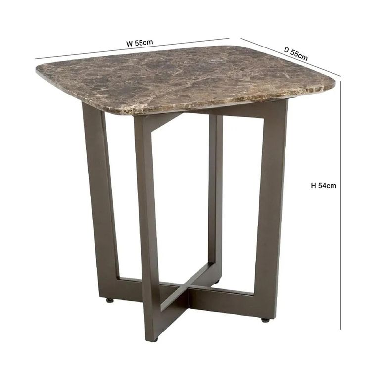 Oscar Lamp Table - Marble with Metal Base - Variation Available