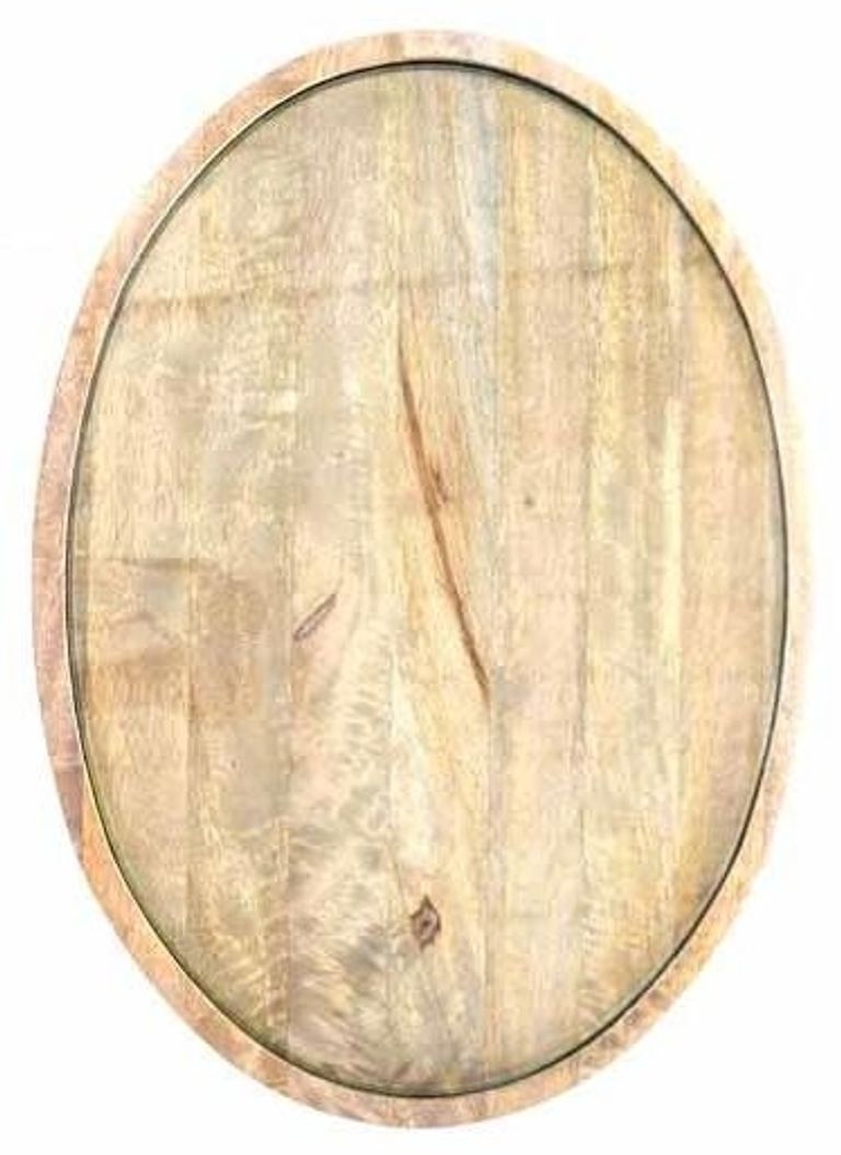 Oval Mango Wood Supper Table with Metal Base