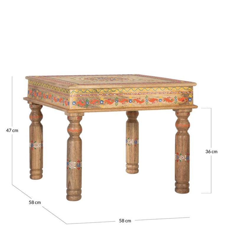 Piacenza Side Table - Mango Wood - Painted - Square