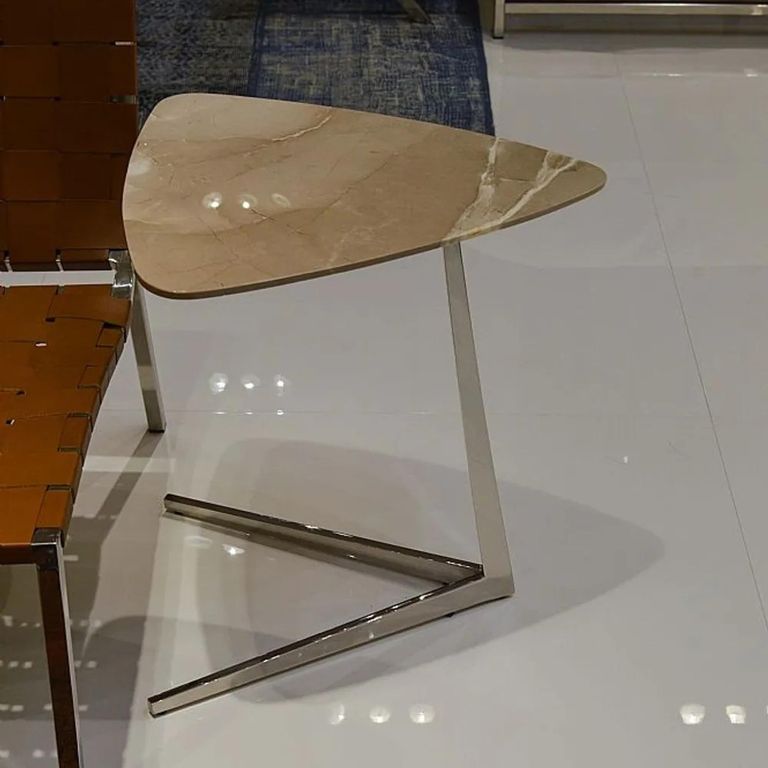 Plectrum Accent Table - Triangular - Marble with Steel Base - Variation Available