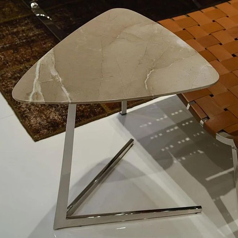Plectrum Accent Table - Triangular - Marble with Steel Base - Variation Available