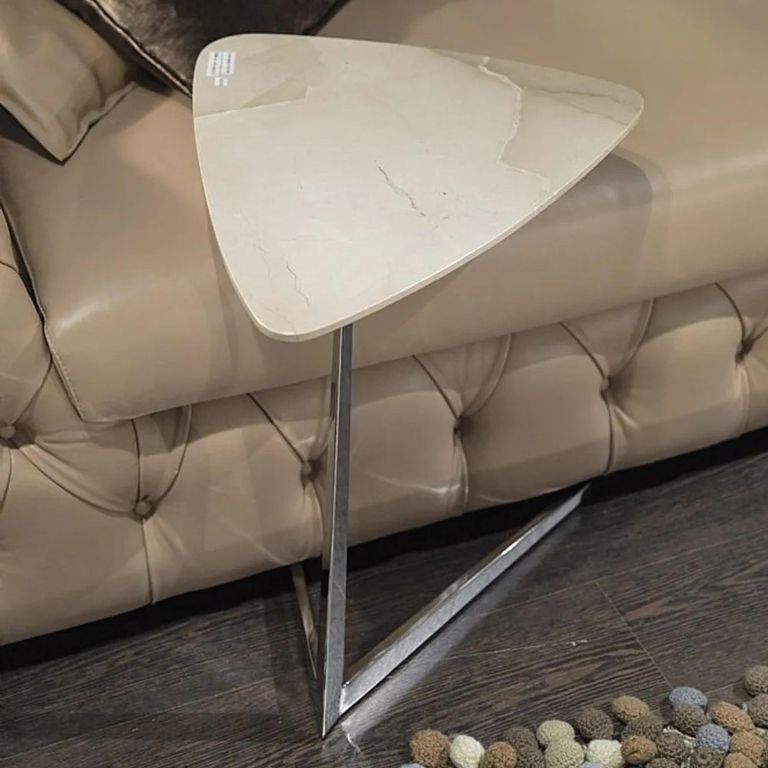 Plectrum Accent Table - Triangular - Marble with Steel Base - Variation Available