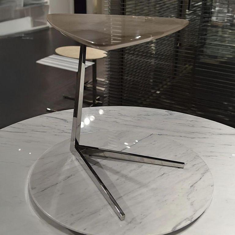 Plectrum Accent Table - Triangular - Marble with Steel Base - Variation Available