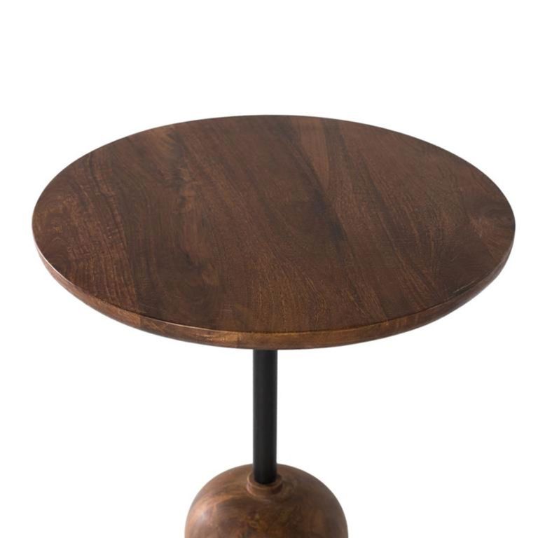 Potenza Side Table - Hazelnut Mango Wood - Round
