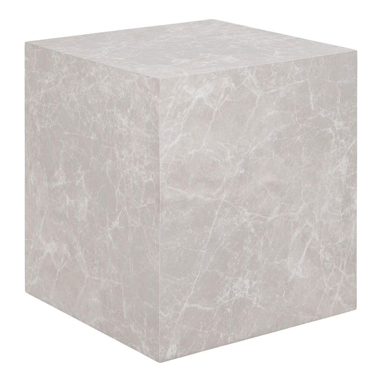 Prague Side Table - Square - Beige Marble Effect