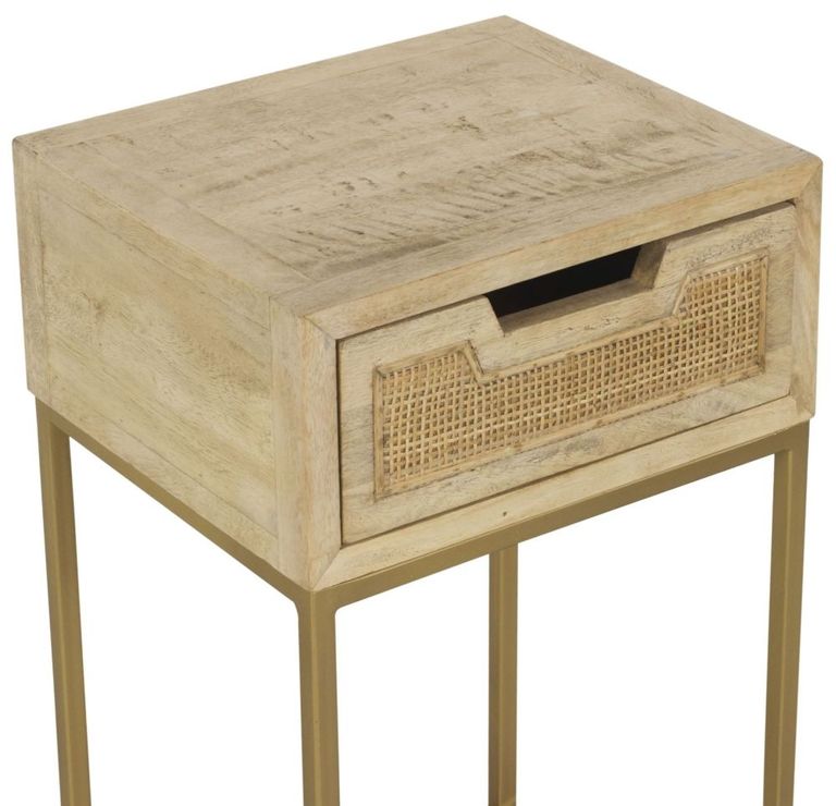 Rattan 1 Drawer Side Table