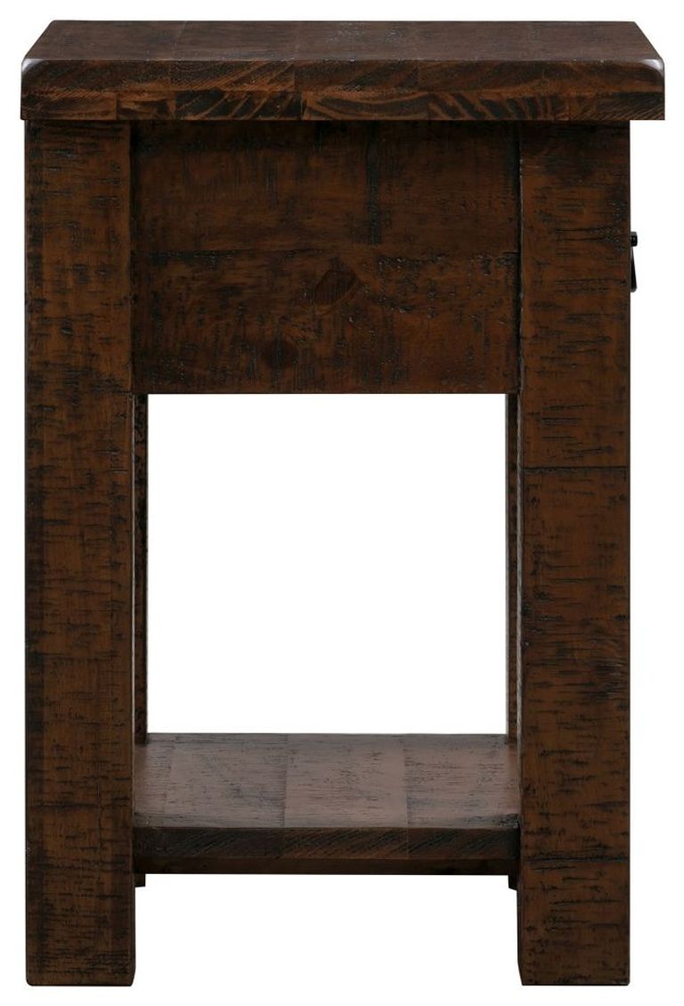 Reclaimed Dark Pine 1 Drawer Lamp Table