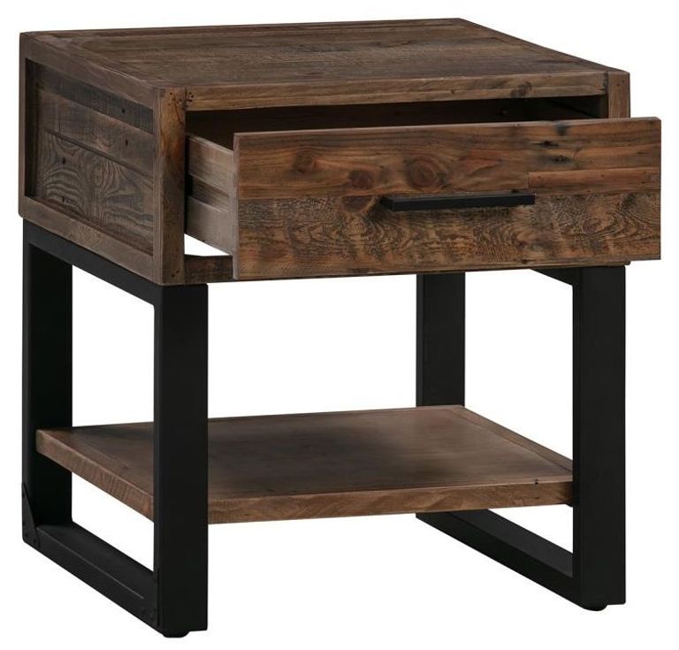 Reclaimed Pine 1 Drawer Lamp Table