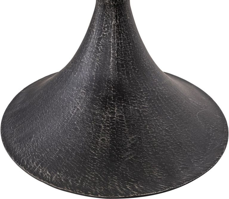 Revival Reclaimed Pine and Black Metal Flute Base Large Side Table