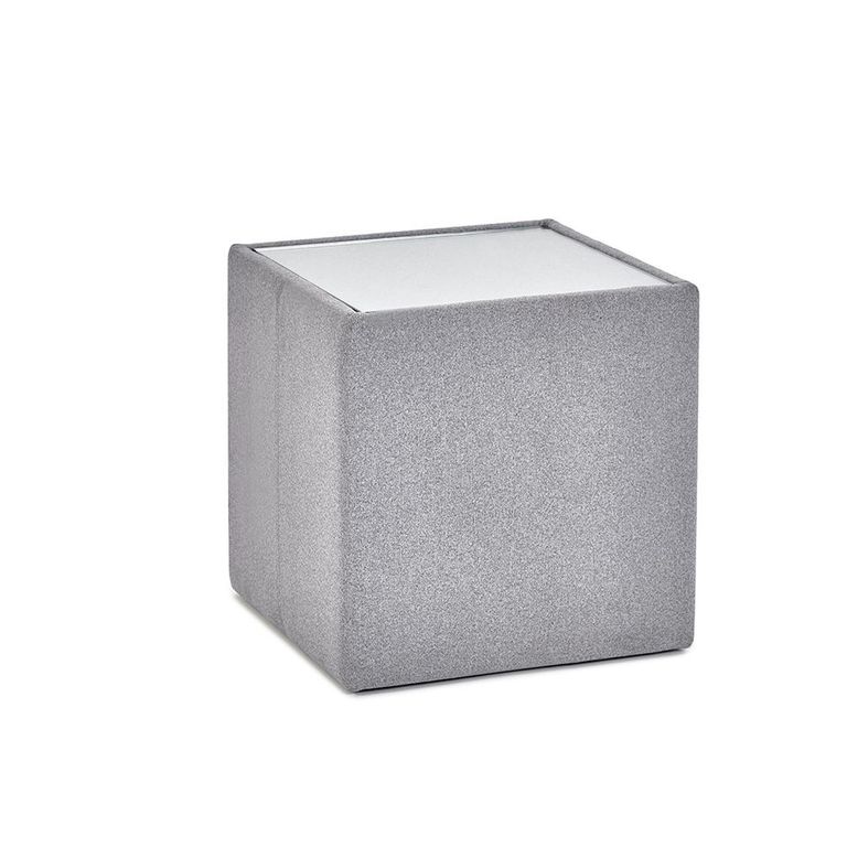 Rohe Lamp Table - Glass Top - Grey Fabric