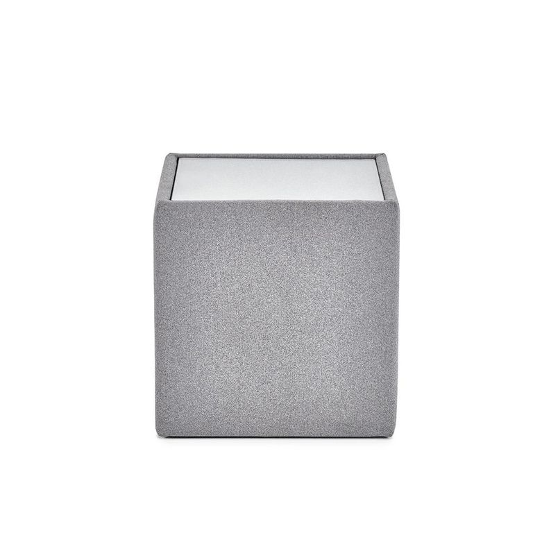 Rohe Lamp Table - Glass Top - Grey Fabric