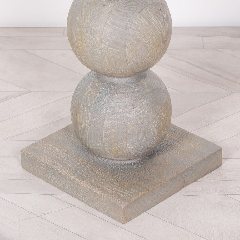 Rustic Mango Wood Stacked Ball Side Table - Round - Occasional