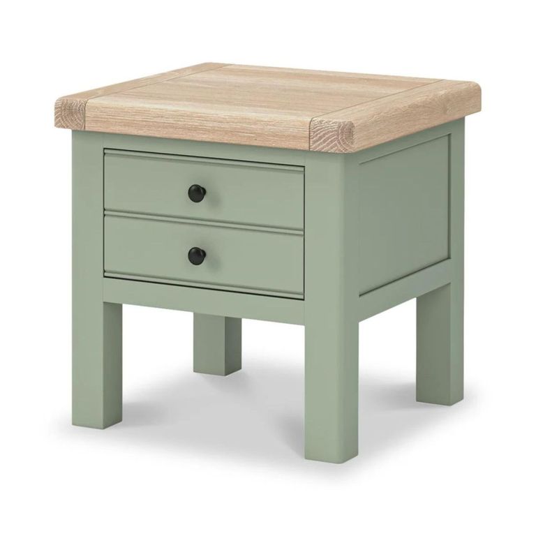 Salcombe Lamp Table - 1 Drawer - Sage Oak