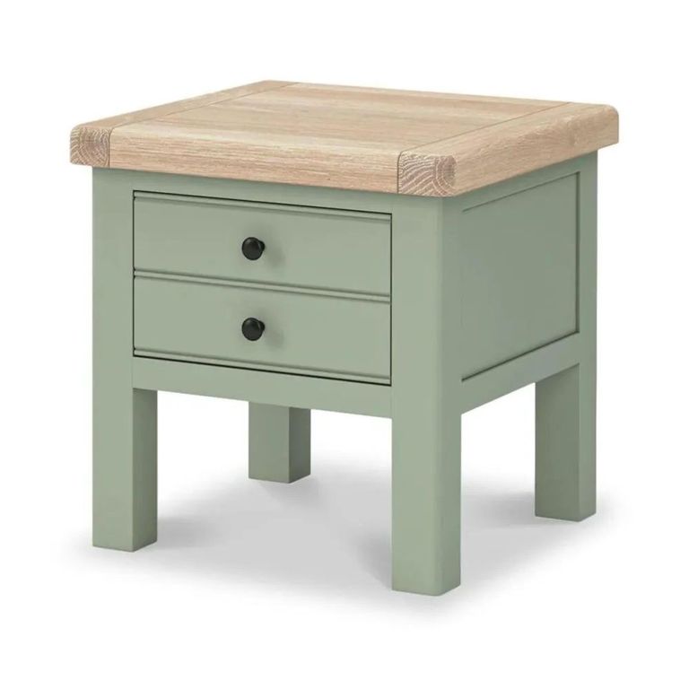 Salcombe Lamp Table - 1 Drawer - Sage Oak