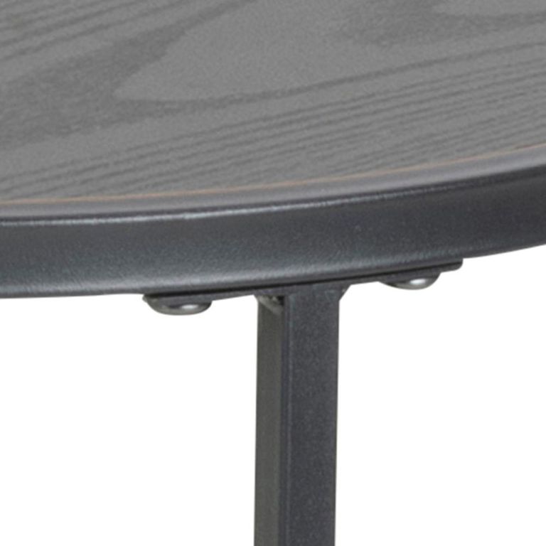 Seaford Side Table - Round - Black Melamine and Metal