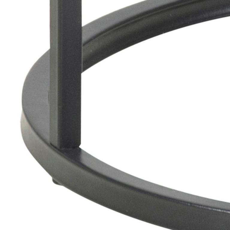 Seaford Side Table - Round - Black Melamine and Metal
