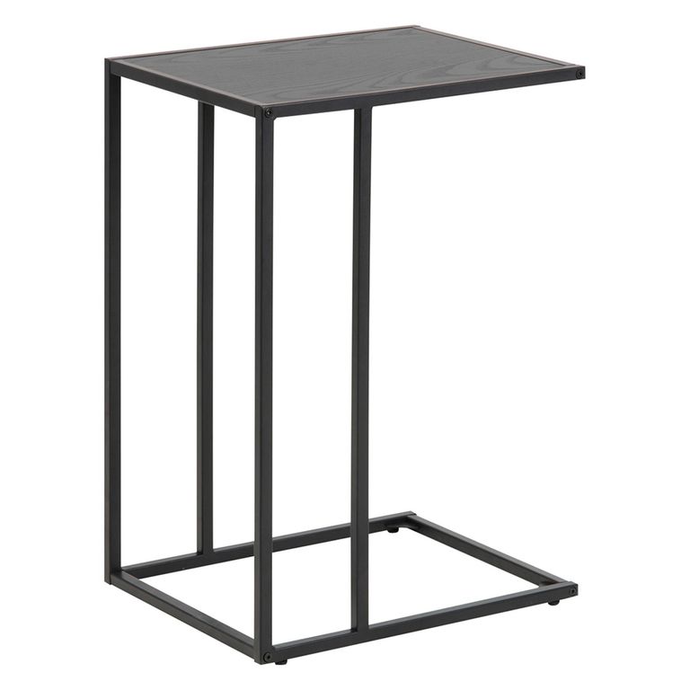 Seaford Side Table - Black Melamine and Metal