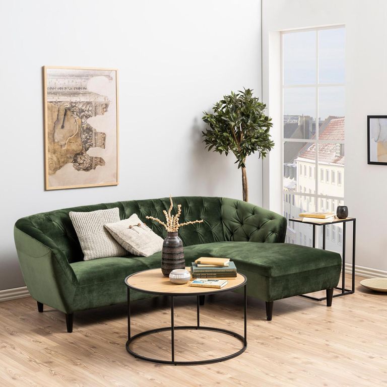 Seaford Side Table - Oak and Black Metal