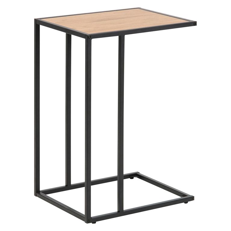 Seaford Side Table - Oak and Black Metal
