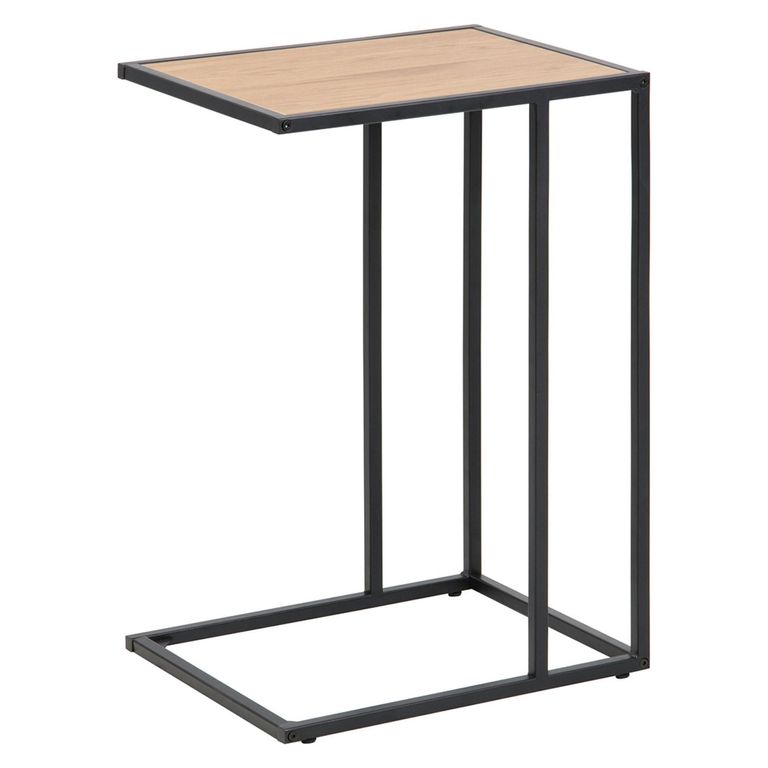 Seaford Side Table - Oak and Black Metal