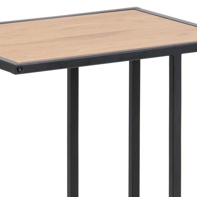Seaford Side Table - Oak and Black Metal