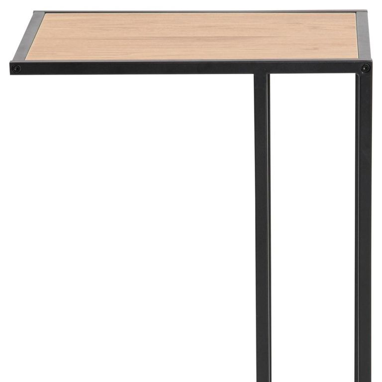 Seaford Side Table - Oak and Black Metal