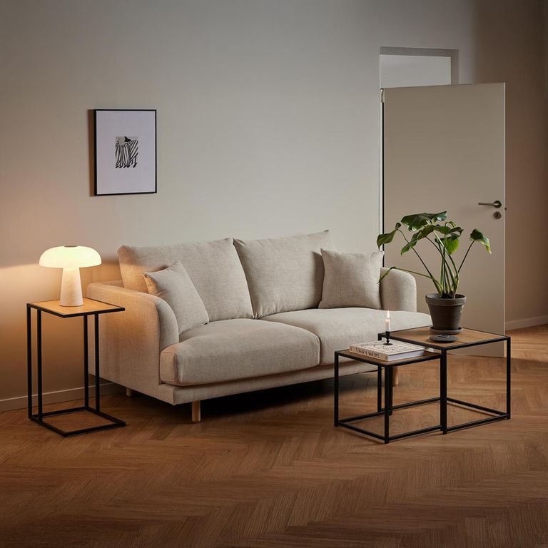 Seaford Side Table - Oak and Black Metal