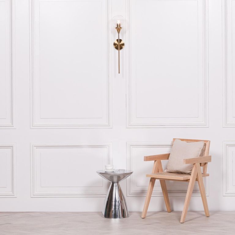 Hour Glass Side Table - Silver Cast Aluminium - Round