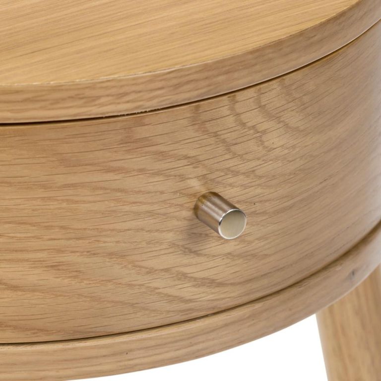 Soho Side Table - 1 Drawer - Slatted Round - Oak