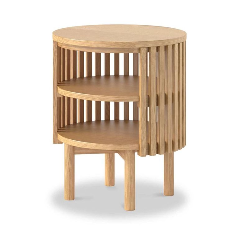 Soho Side Table - Round - Slatted Open - Oak