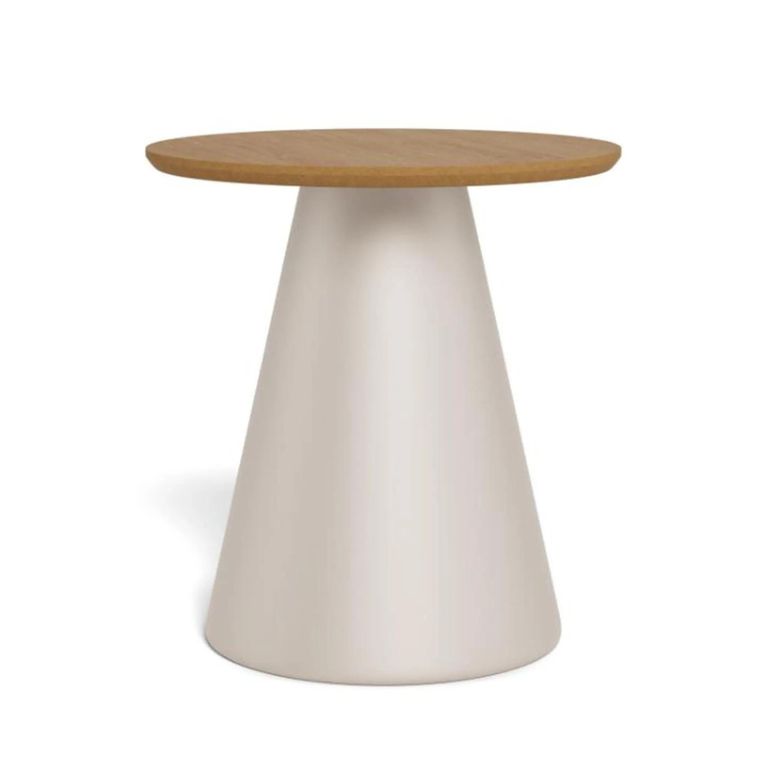 Soli Side Table - Round - Oak and Grey Metal