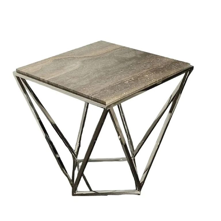 Spyder Lamp Table - Marble and Clear Glass - Variation Available