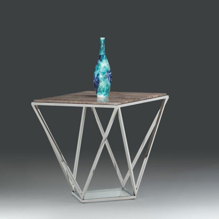 Spyder Lamp Table - Marble and Clear Glass - Variation Available