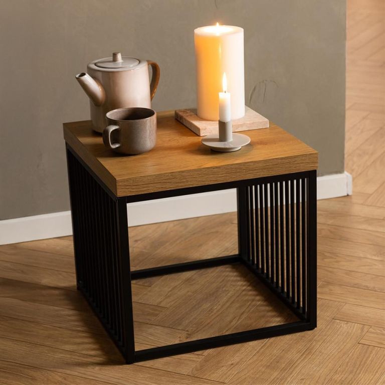 Strington Side Table - Square - Oak and Black