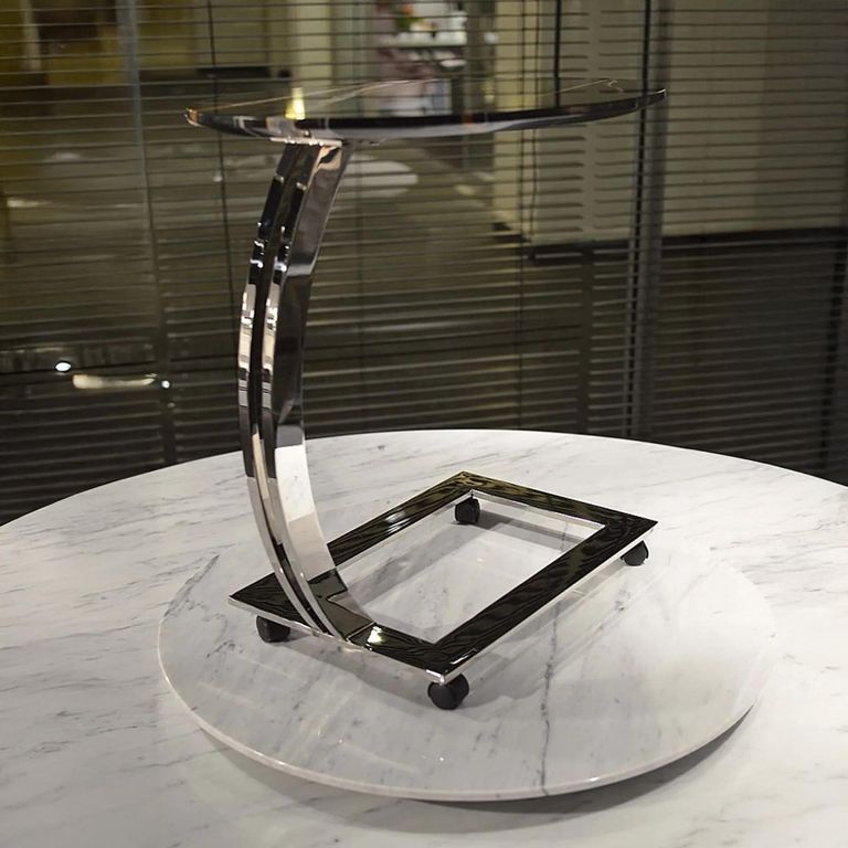 Swan Oval Accent Table - Marble with Steel Base - Variation Available