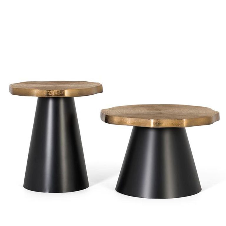 Syracuse Side Table - Aged Copper and Black - Set of 2