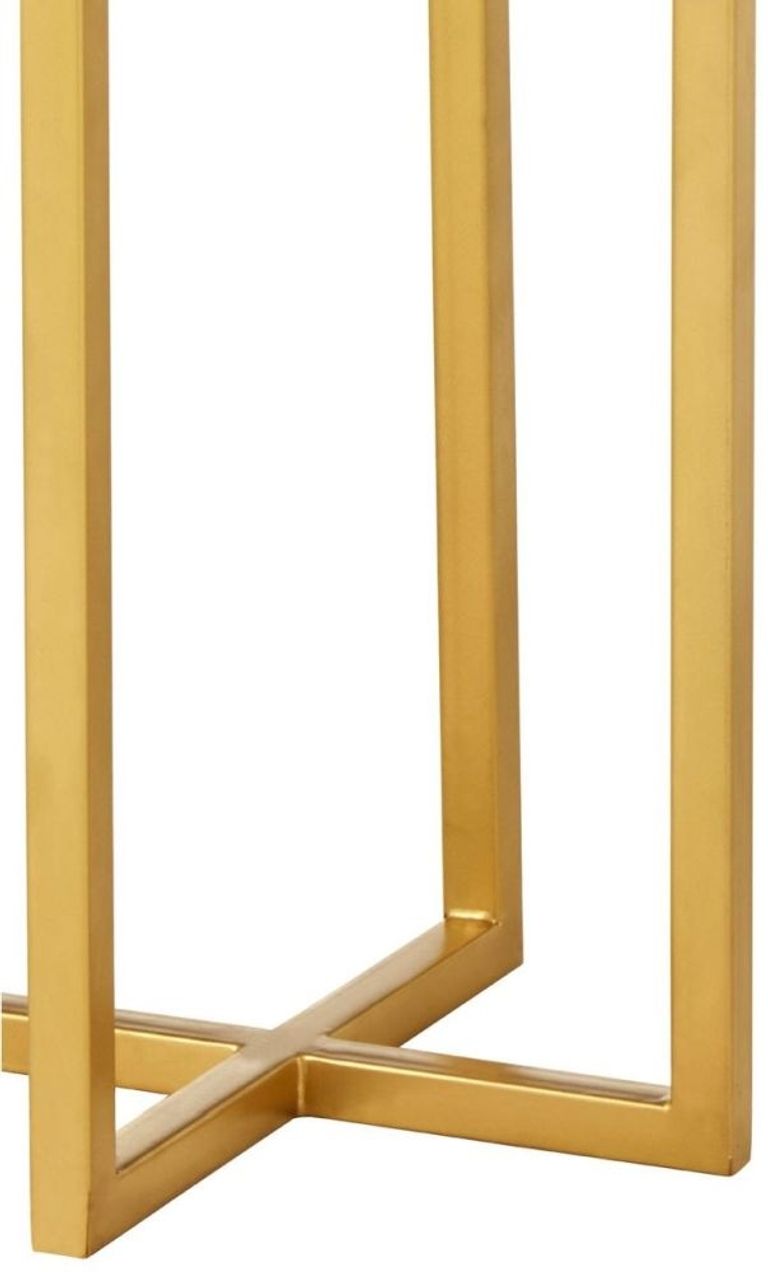 Templar Side Table - Round Tall - Green Marble and Gold