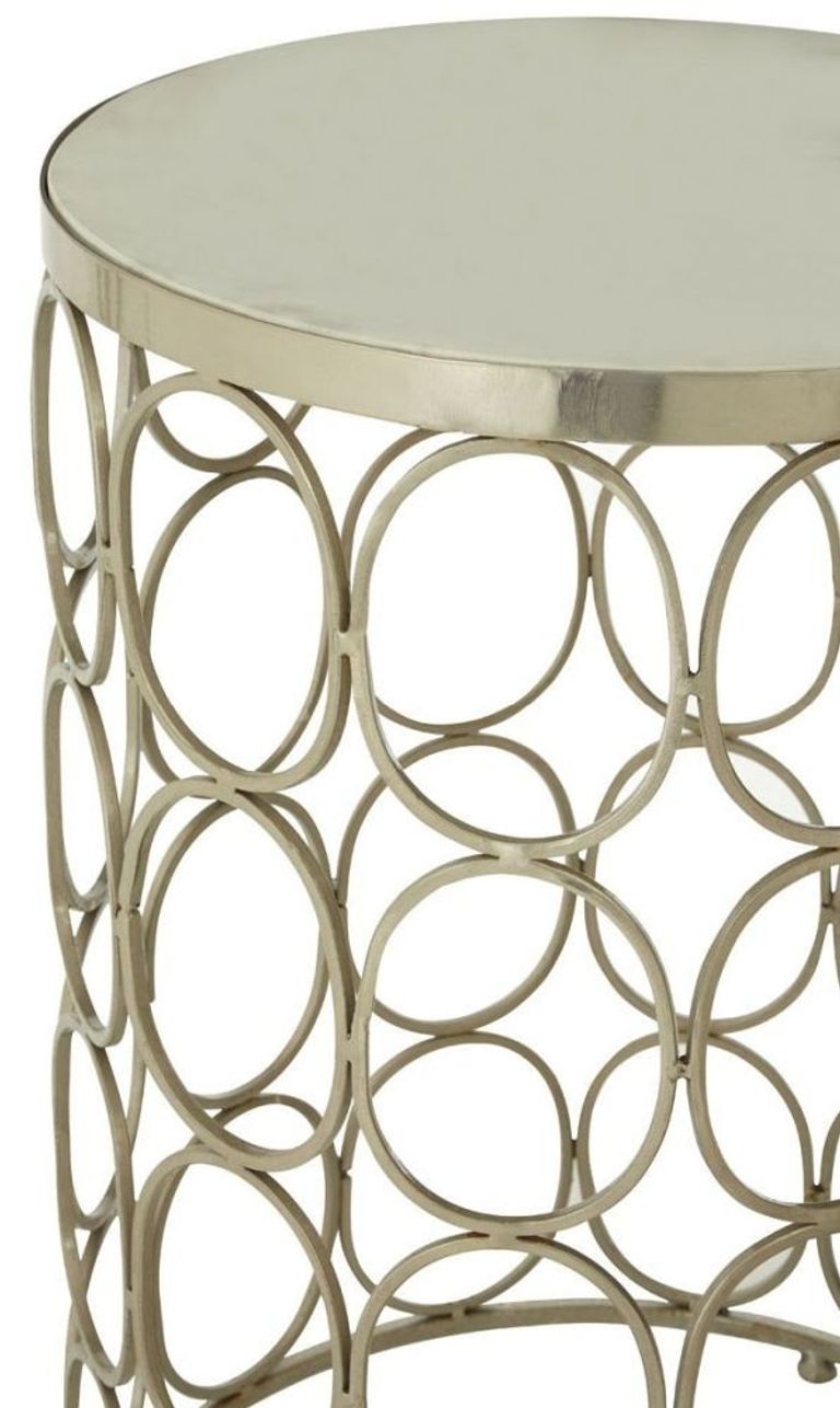 Templar Side Tables - Set of 2 - Round - Marble and Silver