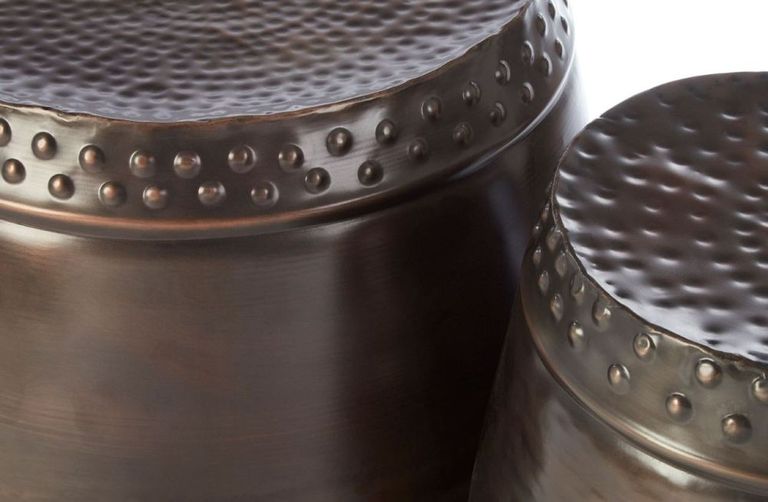 Templar Side Tables - Set of 2 - Rustic Brown Drum