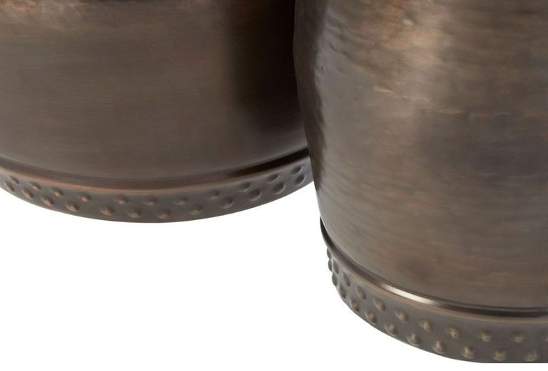 Templar Side Tables - Set of 2 - Rustic Brown Drum