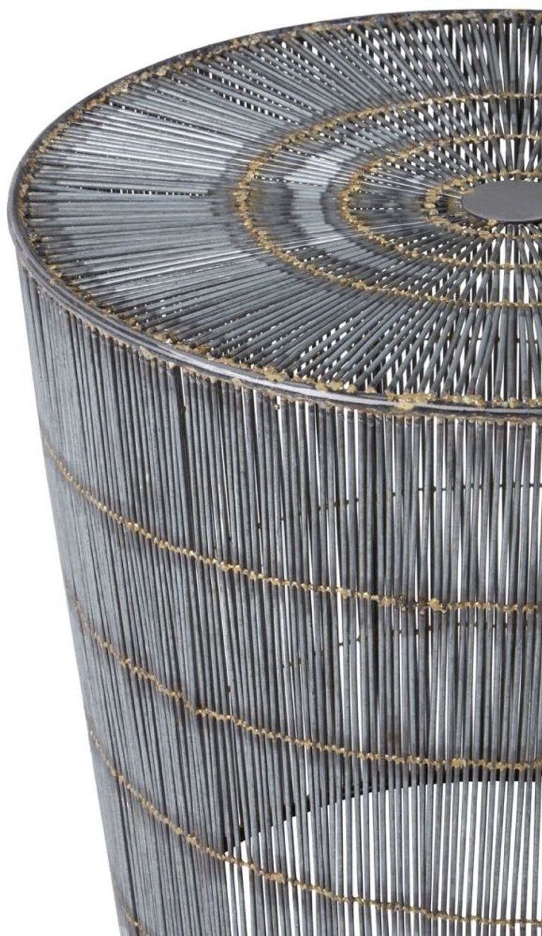 Templar Side Table - Round - Silver Wireframe