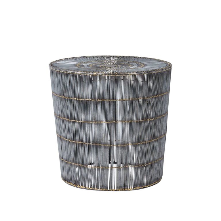 Templar Side Table - Round - Silver Wireframe