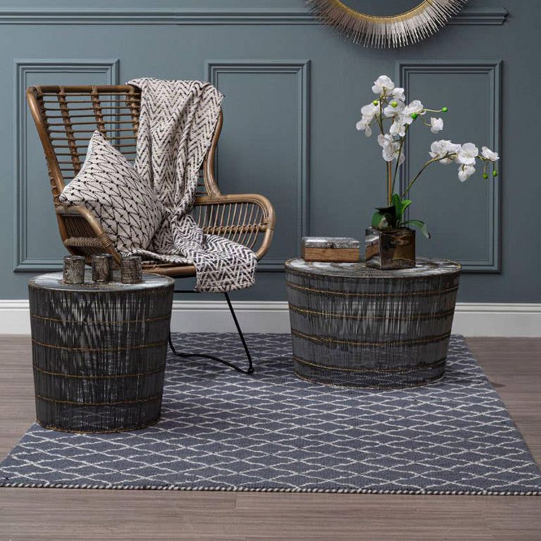 Templar Side Table - Round - Silver Wireframe