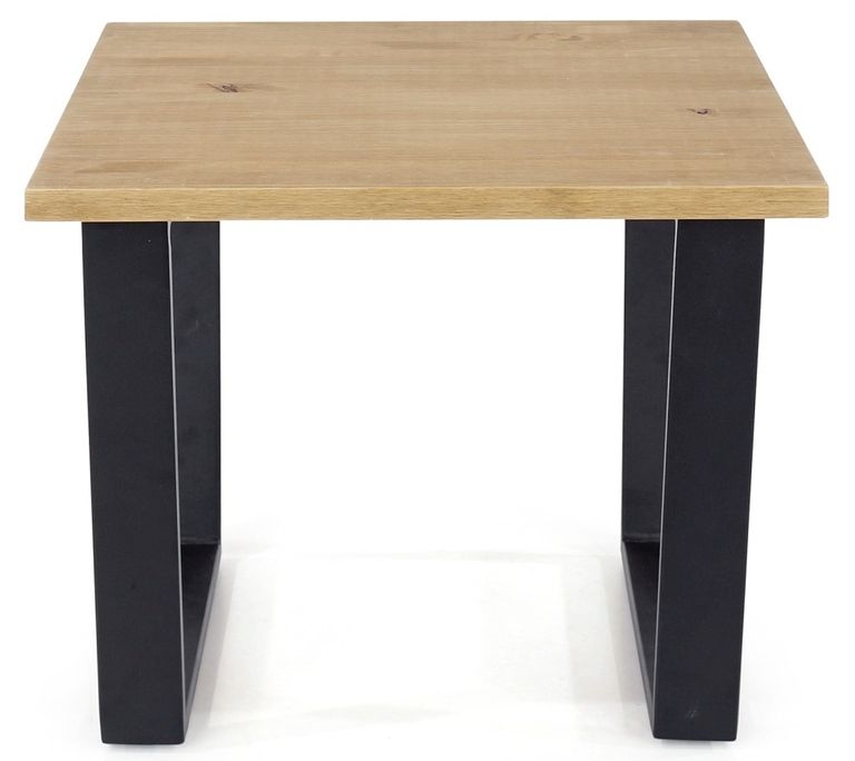 Texas Industrial Style Oak Effect Lamp Table 